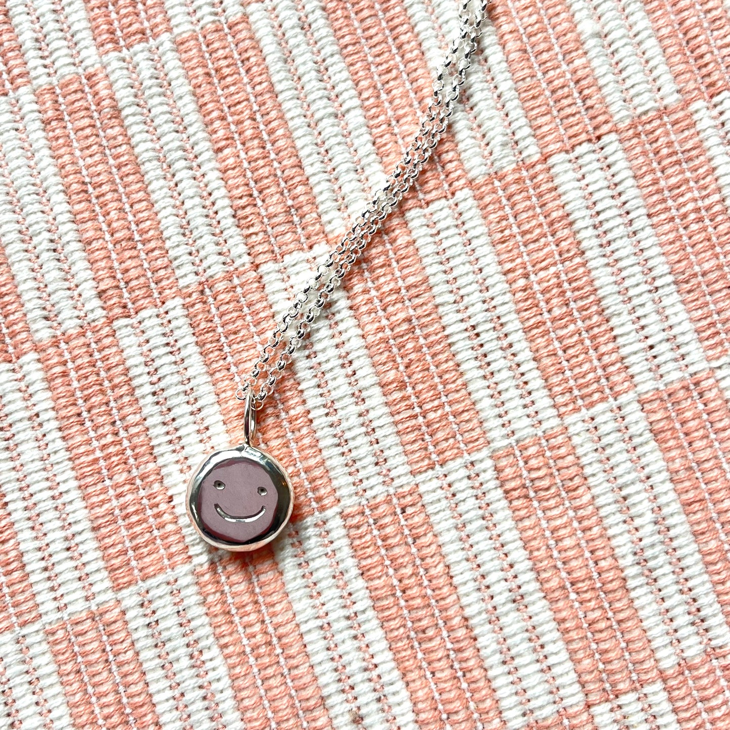 Sterling silver smiley pendant
