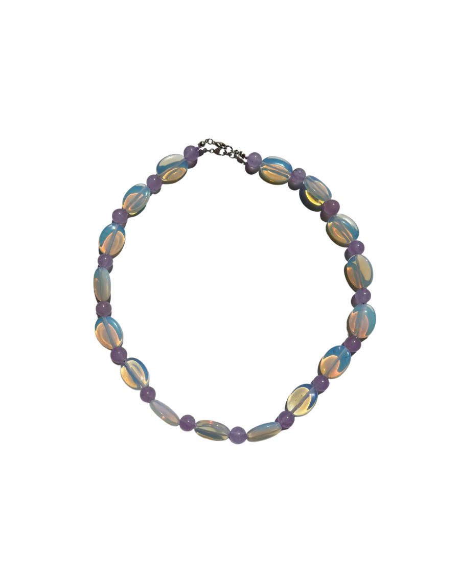 Opalite and lavender jade beads