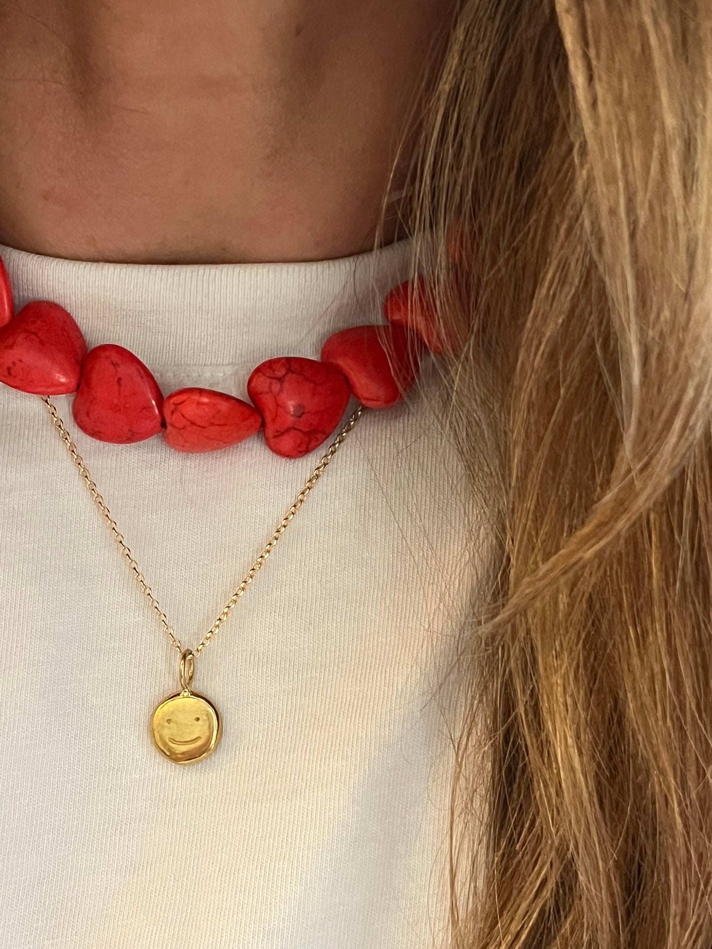 Howlite heart stacking beads