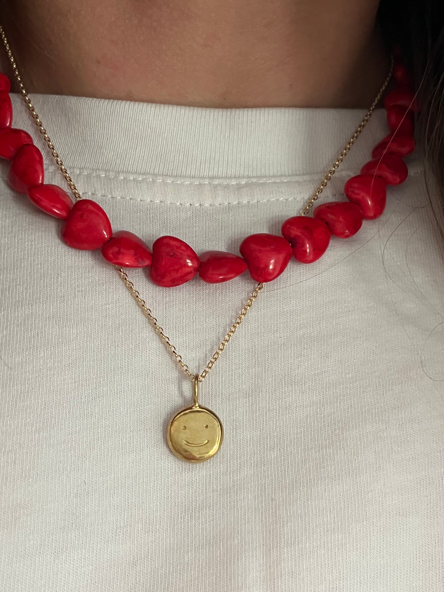 Howlite heart stacking beads (small)