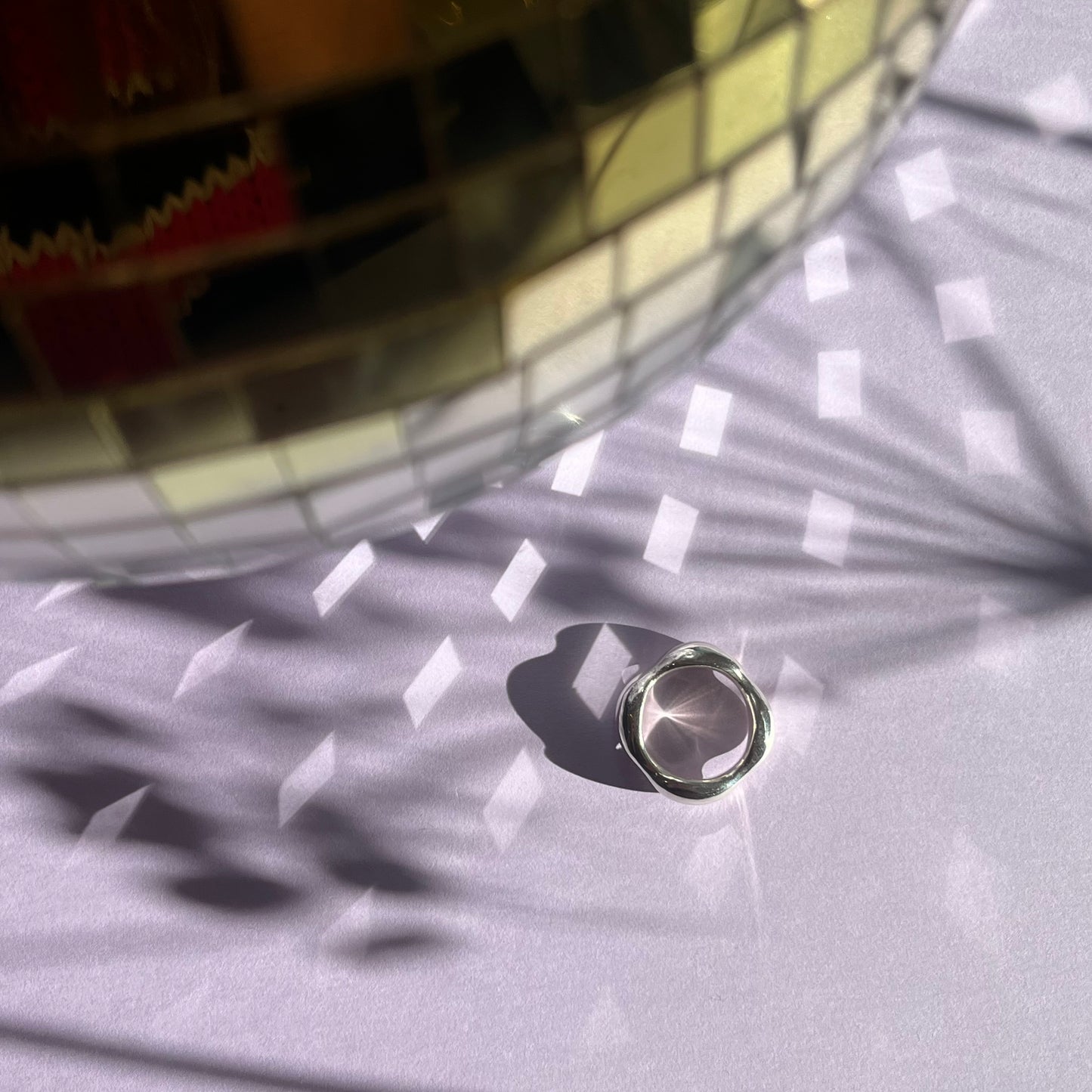 Silver ripple ring
