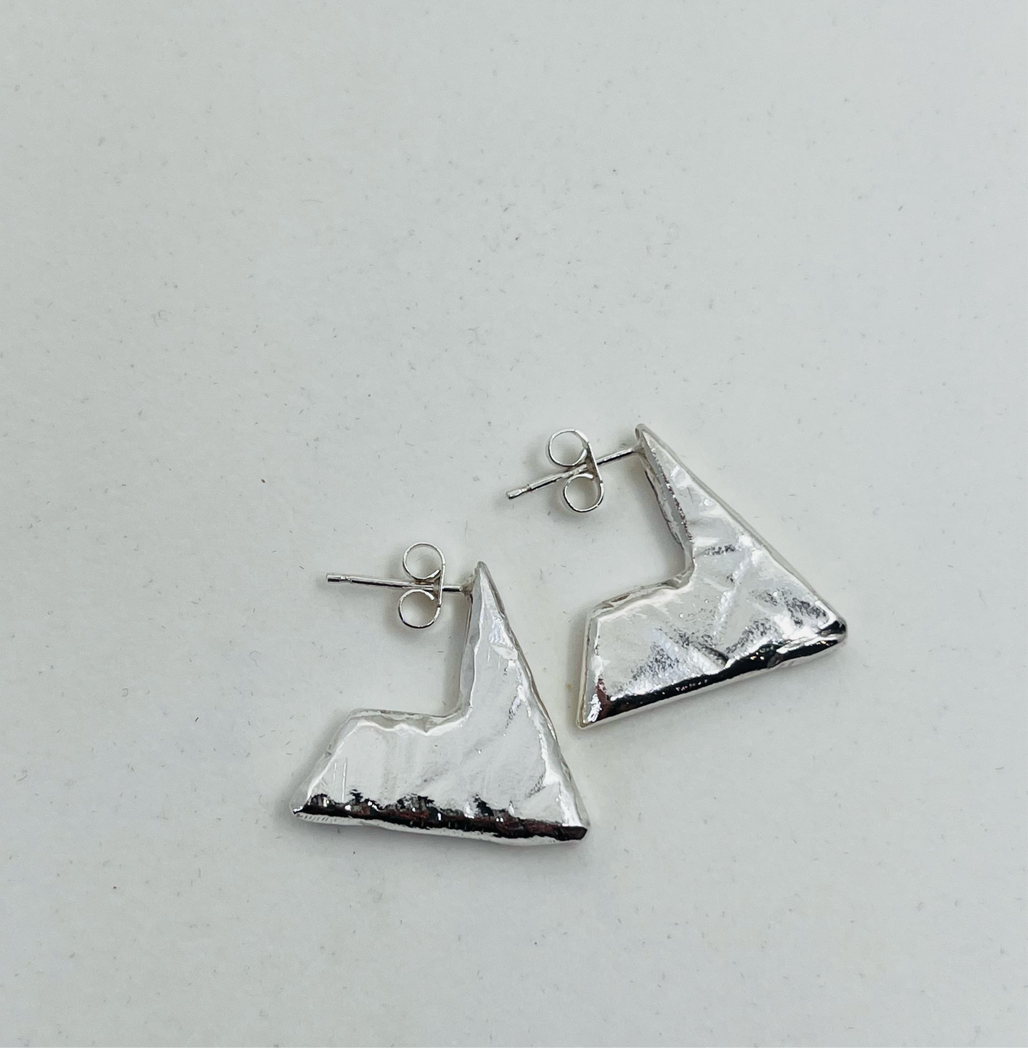 Chunky silver mountain earrings