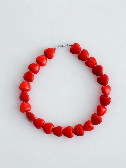 Howlite heart stacking beads