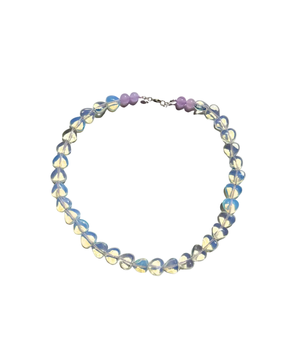 Opalite heart beads