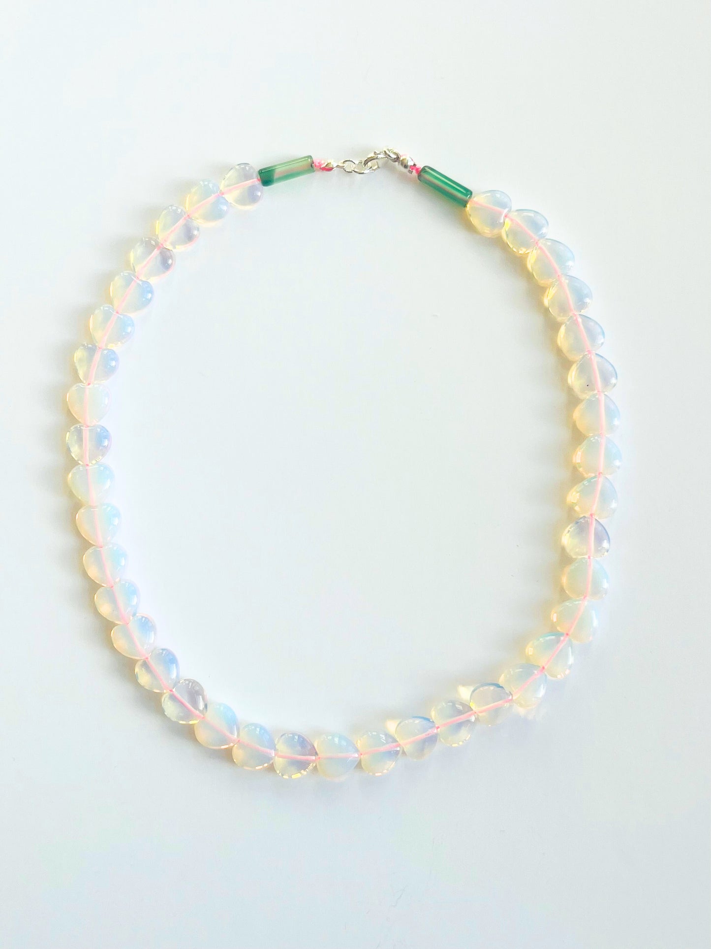 Opalite heart stacking beads