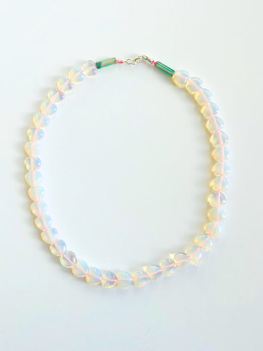 Opalite heart stacking beads