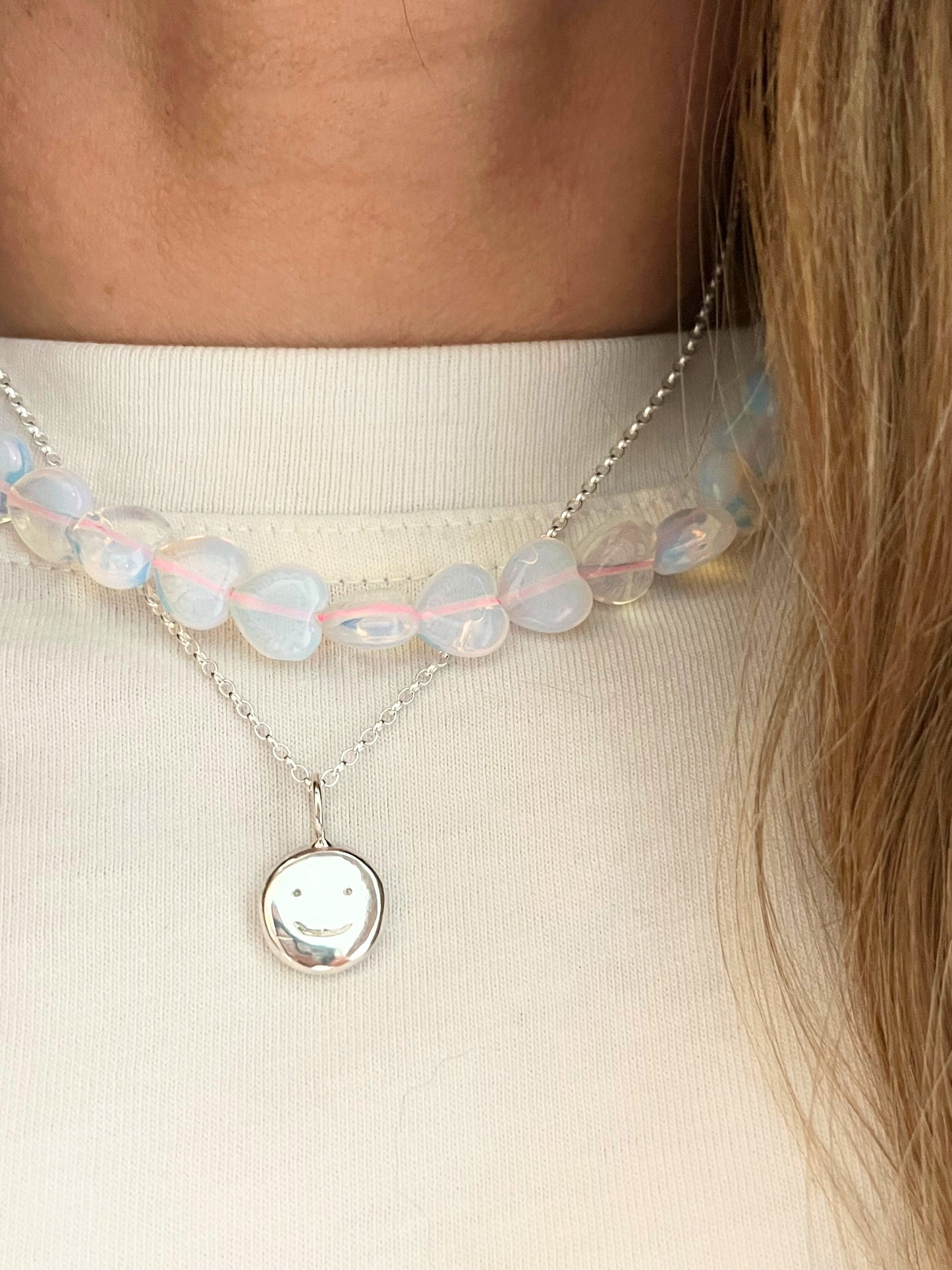 Sterling silver "moodflip" smiley pendant